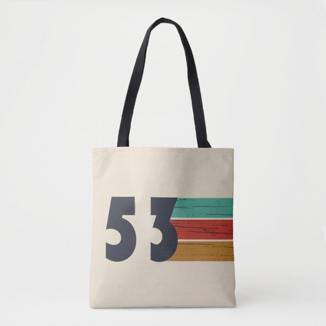 born in 1953 vintage birthday tote bag (Front)