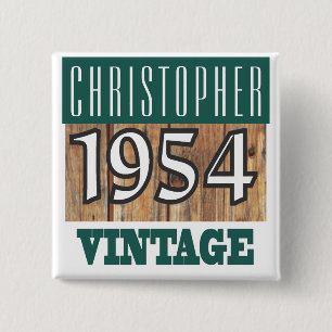 Born in 1954 15 cm square badge
