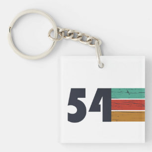 Born in 1954 vintage birthday gift key ring