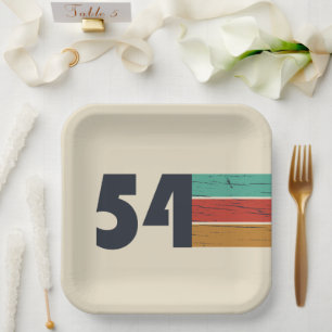 born in 1954 vintage birthday paper plate