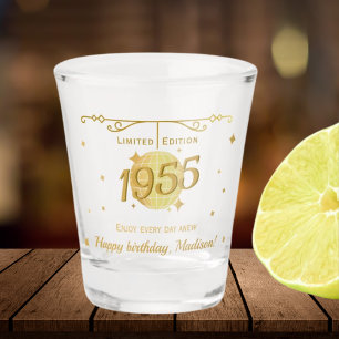 Born in 1955 70th birthday party drinks barware shot glass