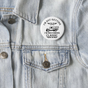 Born in 1955 vintage birthday gifts 6 cm round badge