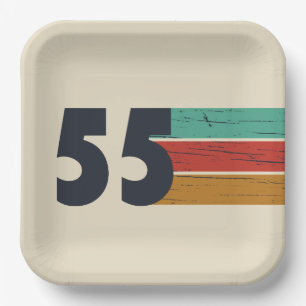 Born in 1955 vintage birthday party paper plate