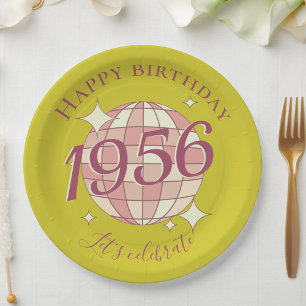 Born in 1956 70th birthday party decor Paper Plate