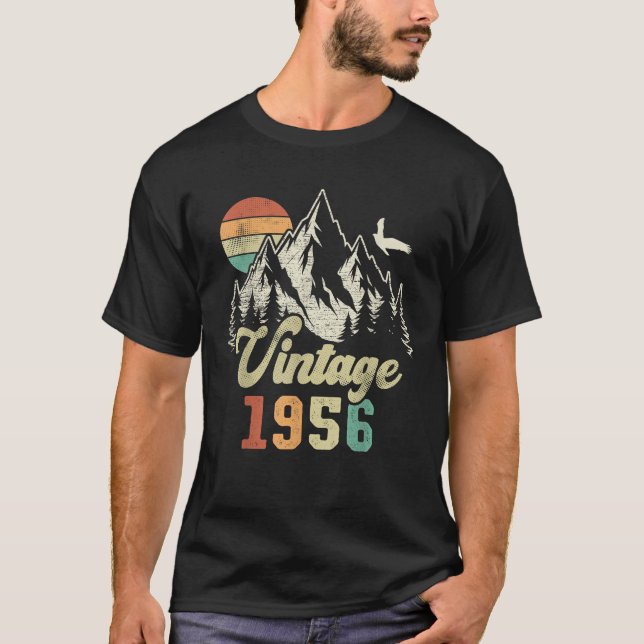 Born in 1956 Retro 70th Birthday Present Classic T-Shirt (Front)