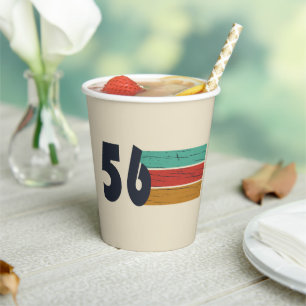Born in 1956 vintage 70th birthday party paper cups