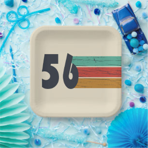 Born in 1956 vintage 70th birthday party paper plate