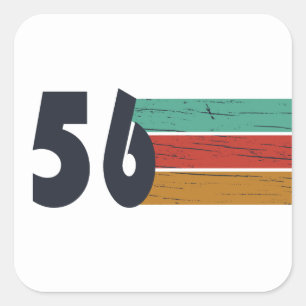 Born in 1956 vintage 70th birthday party square sticker