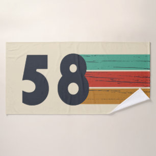 born in 1958 vintage birthday bath towel