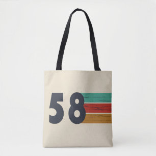 born in 1958 vintage birthday tote bag