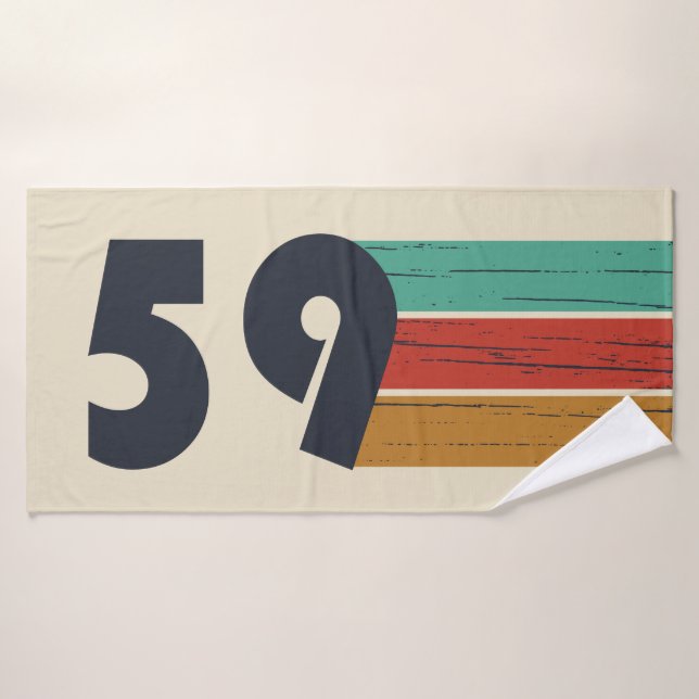 born in 1959 vintage birthday bath towel (Bath Towel)