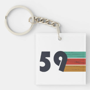 Born in 1959 vintage birthday gift key ring