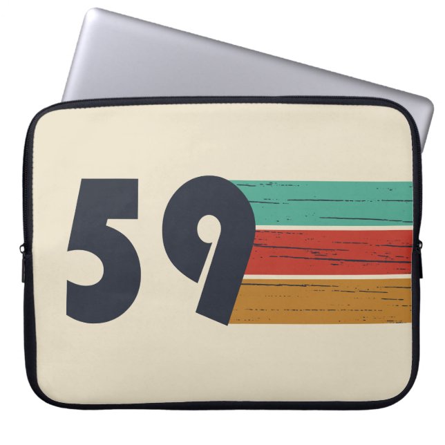 born in 1959 vintage birthday laptop sleeve (Front)