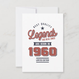 Born in 1960 Birthday RSVP Card