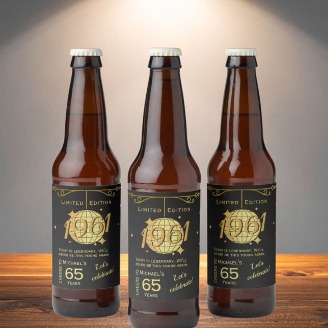 Born in 1961 65th birthday party beer Label Set (Creator Uploaded)