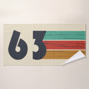 born in 1963 vintage birthday gift bath towel