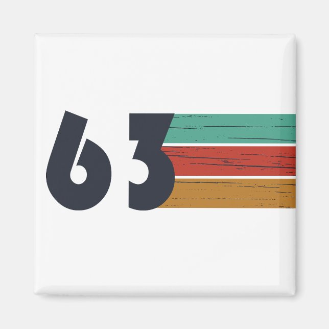 born in 1963 vintage birthday gift magnet (Front)