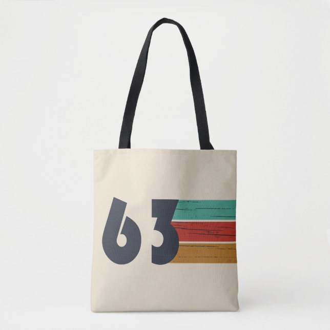 born in 1963 vintage birthday gift tote bag (Front)