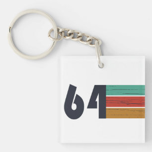 Born in 1964 vintage birthday gift key ring