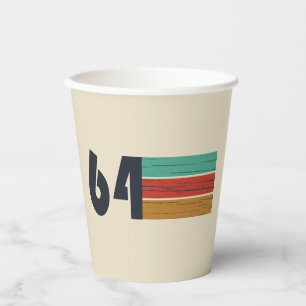 born in 1964 vintage birthday paper cups
