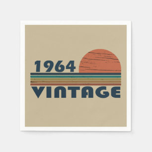 Born in 1964 vintage birthday party napkin