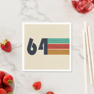born in 1964 vintage birthday party napkin