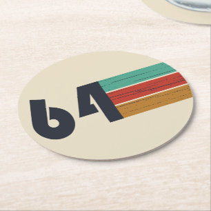 Born in 1964 vintage birthday party round paper coaster