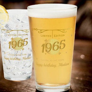 Born in 1965 60th birthday party drinks beer glass