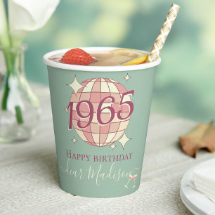 Born in 1965 60th birthday retro party decor paper cups
