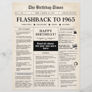 Born in 1965 Mock Newspaper for 50th birthday