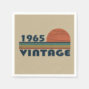 Born in 1965 vintage 60th birthday gift napkin