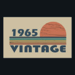 Born in 1965 vintage 60th birthday gift rectangular sticker<br><div class="desc">This vintage classic graphic design with awesome typography font lettering can add originality to your wardrobe collection. It is a great gift idea for men, women, husbands, wives, grandmas, and grandpas who will love this one-of-a-kind artwork. It is the best and most funny holiday present for your happy birthday party....</div>