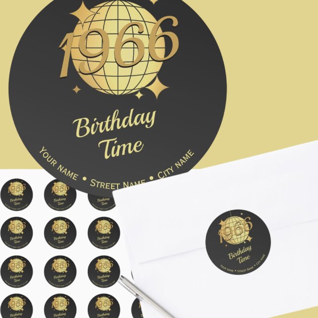Born in 1966 60th birthday address return Sticker (Creator Uploaded)