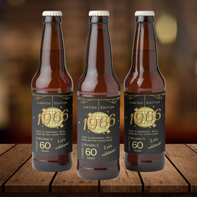 Born in 1966 60th birthday party beer Label Set (Creator Uploaded)