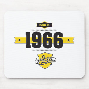 born in 1966 (choco&yellow) mouse mat
