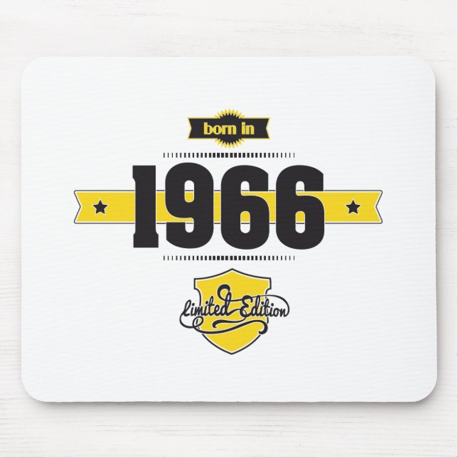 born in 1966 (choco&yellow) mouse mat (Front)