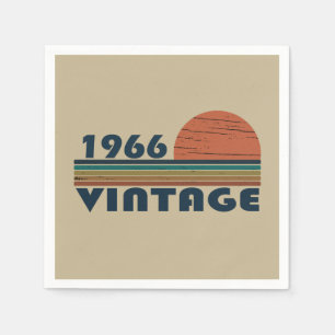 Born in 1966 vintage birthday napkin