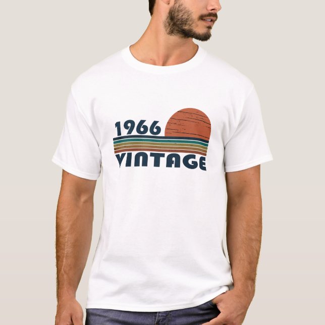 Born in 1966 vintage birthday T-Shirt (Front)