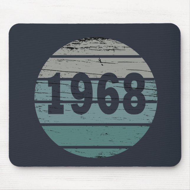 born in 1968 vintage birthday mouse mat (Front)