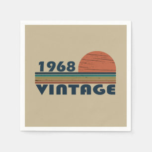 Born in 1968 vintage birthday napkin