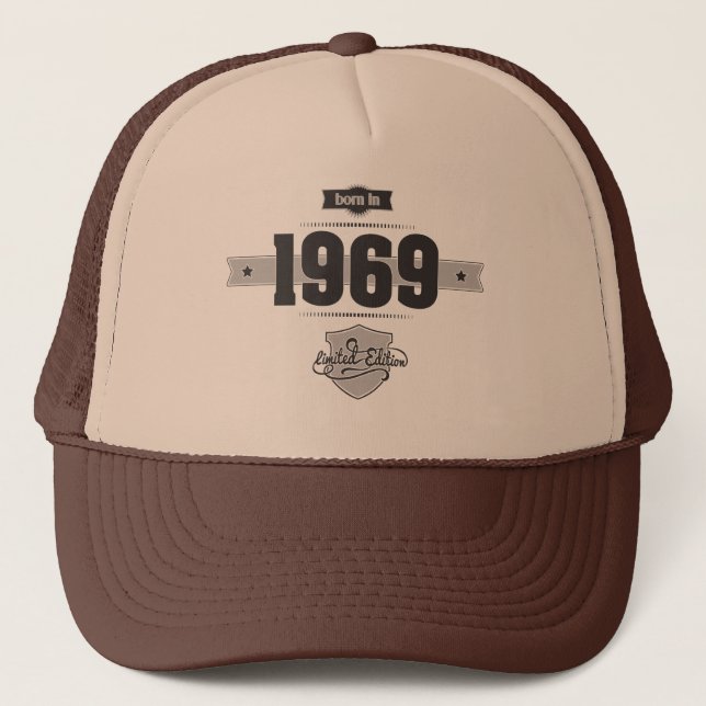 Born in 1969 (Dark&Lightgrey) Trucker Hat (Front)