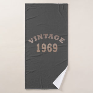 Born in 1969 elegant modern vintage birthday gift bath towel