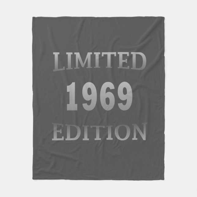 born in 1969 vintage birthday fleece blanket (Front)