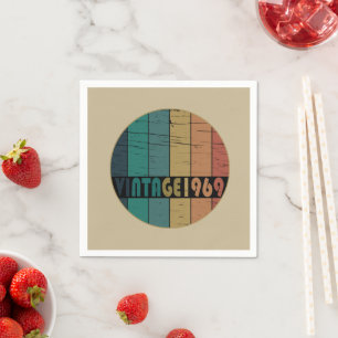 Born in 1969 vintage birthday gift napkin