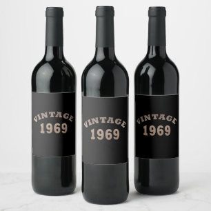 Born in 1969 vintage birthday wine label