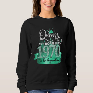Born in 1970 I Black Turquoise Party Outfit & Acce Sweatshirt