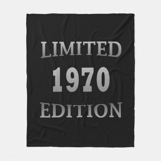 born in 1970 limited edition birthday gift fleece blanket (Front)