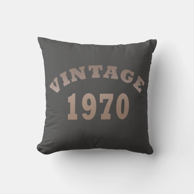 Born in 1970 vintage birthday gift cushion (Front)