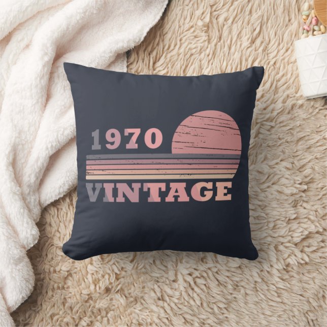 Born in 1970 vintage birthday gift cushion (Blanket)