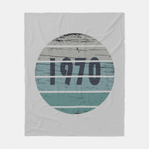 Born in 1970 vintage birthday gift fleece blanket